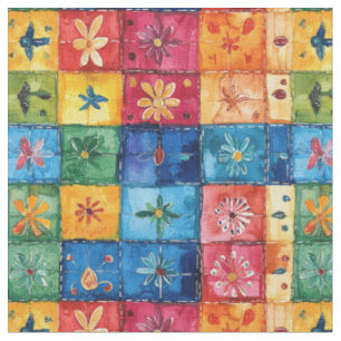 Quilt Floral Pattern-Papel Picado Patchwork Stof