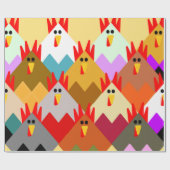 Quilt geïnspireerde kippen cadeaupapier (Vlak)