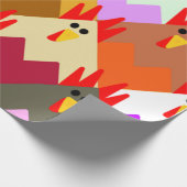 Quilt geïnspireerde kippen cadeaupapier (Hoek)