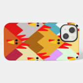 Quilt-Geïnspireerde Kippen iPhone Hoesje (Achterkant horizontaal)