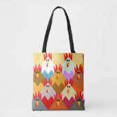 Quilt geïnspireerde kippen tote bag (Voorkant)