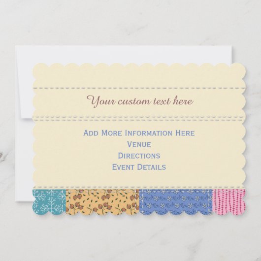 Quilt gepersonaliseerd | Aangepaste jaaruitnodigin Kaart (Achterkant)