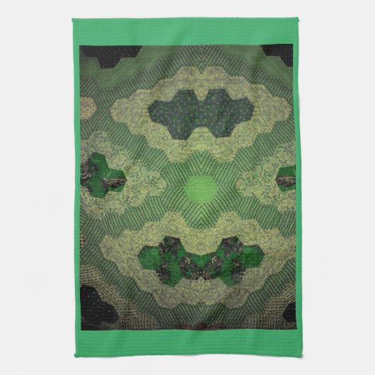 Quilt Green Theedoek (Verticaal)