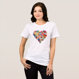QUILT HEART Ik hou van quilten Quilter stof collag Tri-Blend Shirt