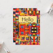 Quilt Improv Modern Bold Abstract Kaart (Voorkant / Achterkant in situ)
