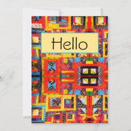 Quilt Improv Modern Bold Abstract Kaart