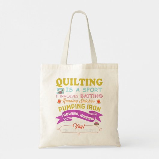 Quilt is een sport grappig, quilt Gezegden riool. Tote Bag (Achterkant)