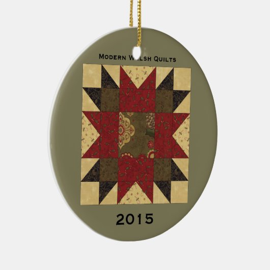 Quilt kerstbloem keramisch ornament (Rechts)