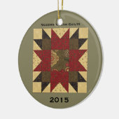 Quilt kerstbloem keramisch ornament (Links)