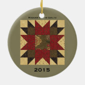 Quilt kerstbloem keramisch ornament (Achterkant)