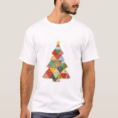 Quilt Kerstboom Festieve Quilt Liefhebbers T-shirt (Voorkant)