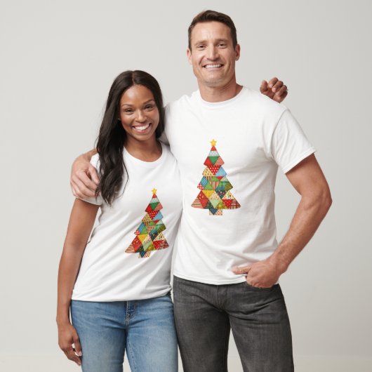Quilt Kerstboom Festieve Quilt Liefhebbers T-shirt (Unisex)