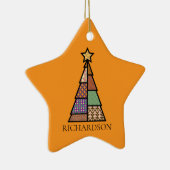 Quilt kerstboom met monogram keramisch ornament (Rechts)