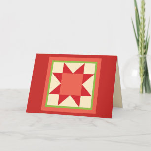 Quilt kerstkaart - Sawtooth Star Feestdagen Kaart