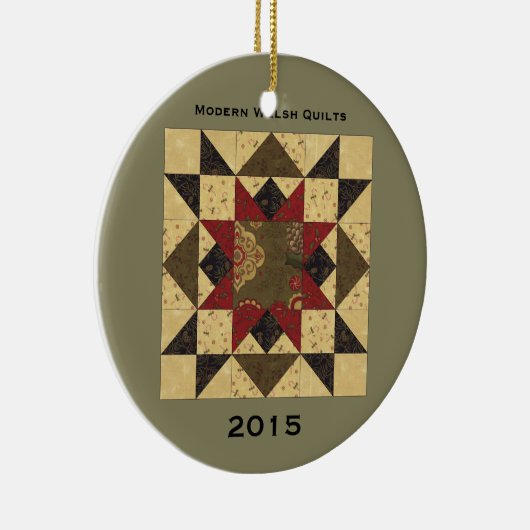 Quilt kerstster-versiering keramisch ornament (Rechts)