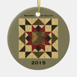 Quilt kerstster-versiering keramisch ornament