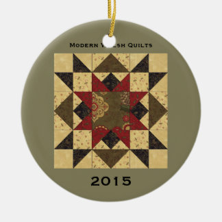 Quilt kerstster-versiering keramisch ornament