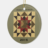 Quilt kerstster-versiering keramisch ornament (Links)