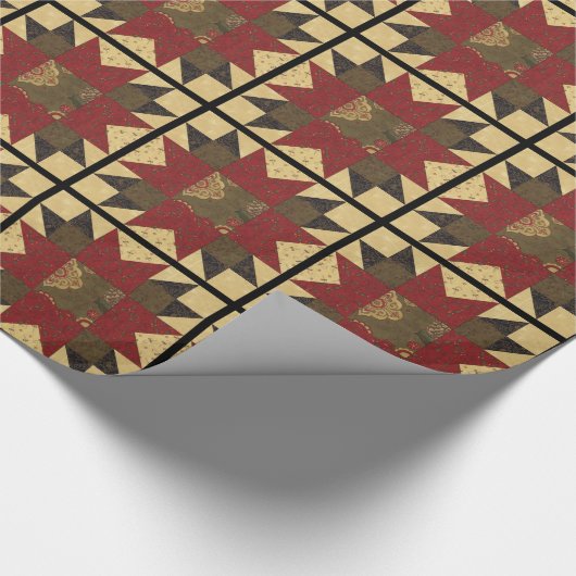 Quilt kerstventilator cadeaupapier (Hoek)