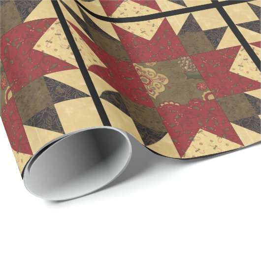 Quilt kerstventilator cadeaupapier (Rol Hoek)