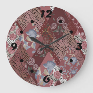  quilt, lappendeken grote klok