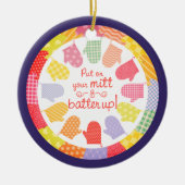 Quilt liefhebbers ovenwanten bakken Kerst ornament (Voorkant)