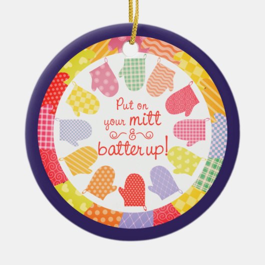 Quilt liefhebbers ovenwanten bakken Kerst ornament (Voorkant)