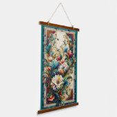 Quilt Look Bloemen Houten Bovenbedekte wandtapijt Hangend Wandkleed (Gebogen)