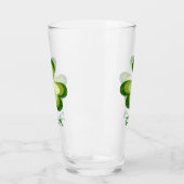Quilt look Green Shamrock Personalized Glas (Links)