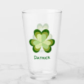Quilt look Green Shamrock Personalized Glas (Voorkant)