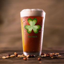 Quilt look Green Shamrock Personalized Glas