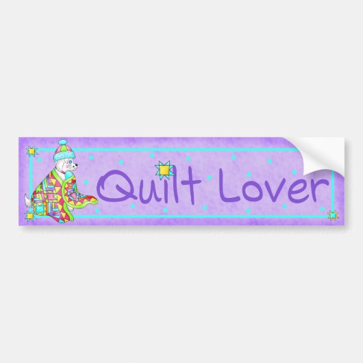 Quilt Lover Dog Bumpersticker (Voorkant)