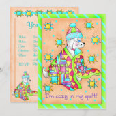 Quilt Lover Dog Invitation aanpasbaar Kaart (Voorkant / Achterkant)