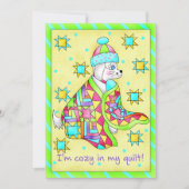 Quilt Lover Dog Invitation Kaart (Voorkant)
