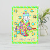 Quilt Lover Dog Invitation Kaart (Staand voorkant)