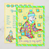 Quilt Lover Dog Invitation Kaart (Voorkant / Achterkant)