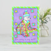 Quilt Lover Dog Invitation Kaart (Staand voorkant)