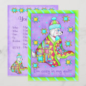 Quilt Lover Dog Invitation Kaart (Voorkant / Achterkant)