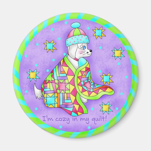 Quilt Lover Dog Magnet (Voorkant)