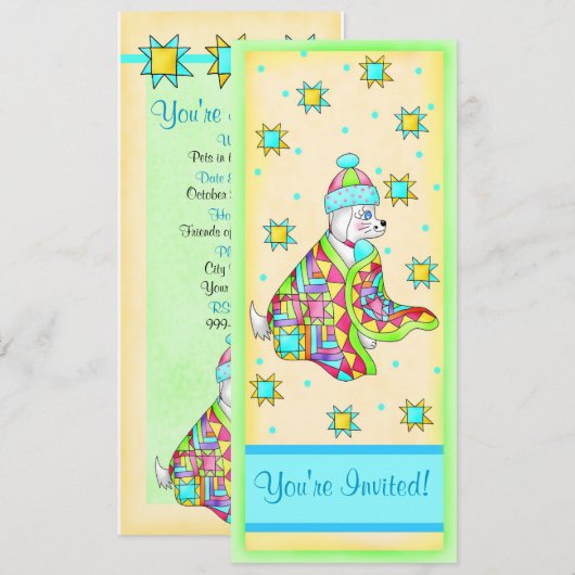 Quilt Lover Dog  uitnodiging (Voorkant / Achterkant)