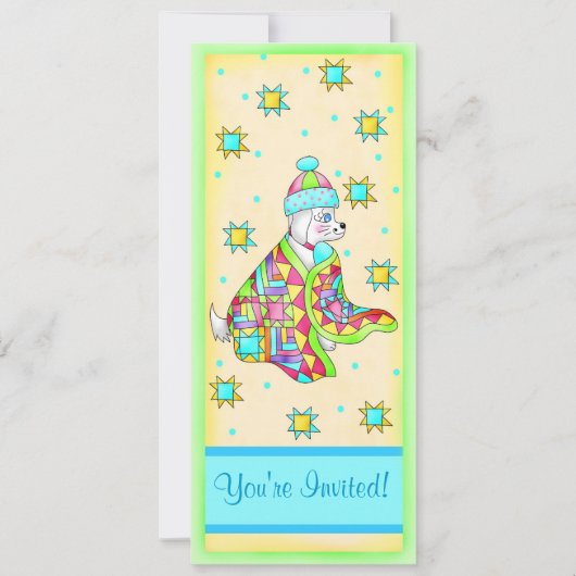 Quilt Lover Dog uitnodiging (Voorkant)