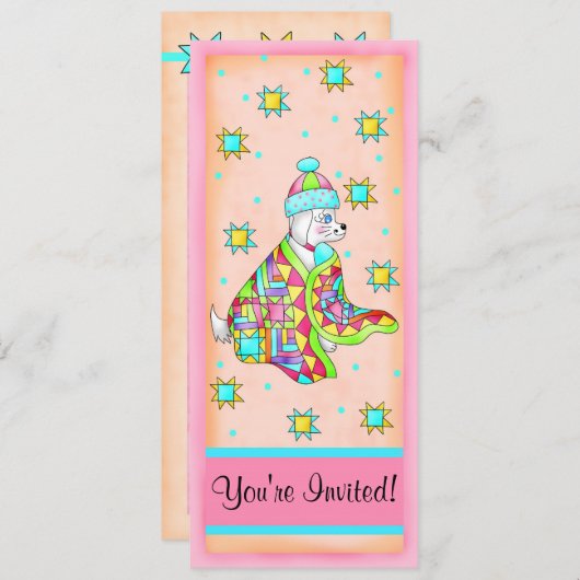 Quilt Lover Dog  uitnodiging (Voorkant / Achterkant)