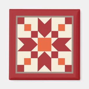 Quilt Magnet - Stepping Stones (kalkoenrood)