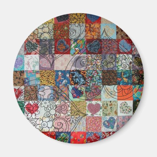 Quilt met harten magneet (Voorkant)