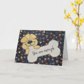 Quilt met hond en bot kaart (Gele Bloem)