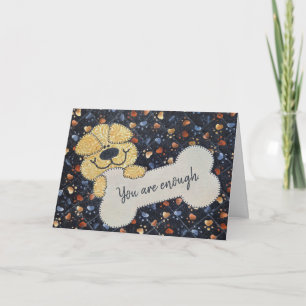 Quilt met hond en bot kaart