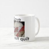 quilt met kat - Kopiëren, Liefde, is een zachte qu Koffiemok (Voorkant rechts)