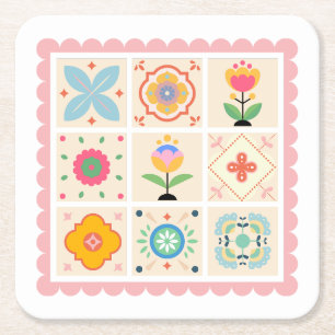 Quilt met Liefde Baby Shower Kartonnen Onderzetters