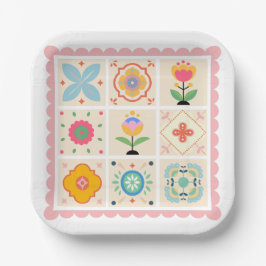 Quilt met Liefde Baby Shower Papieren Bordje
