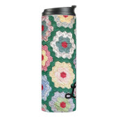 Quilt Monogram Naam Kleurrijk Thermosbeker (Gedraaid links)